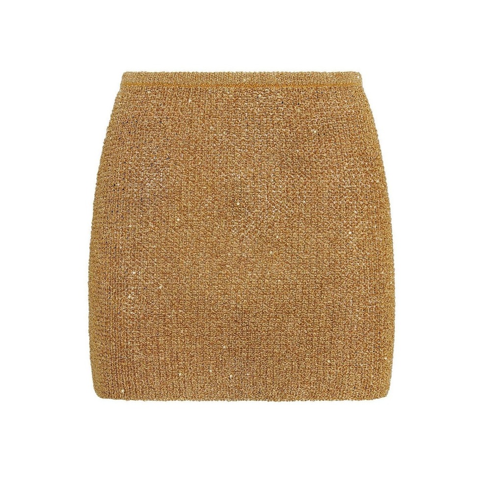 Monday Swimwear Gold Knit Mini Skirt